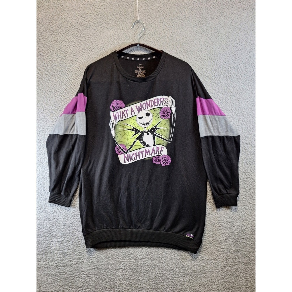 Disney Sleepwear Sweater Womens XL Tim Burton's‎ The Nightmare Before Christmas